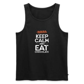 Chocolat Chocolat Nourriture Cacao Cadeau - Débardeur bio Premium Homme - noir - Devant - AI Model Male 178 light (178cm)