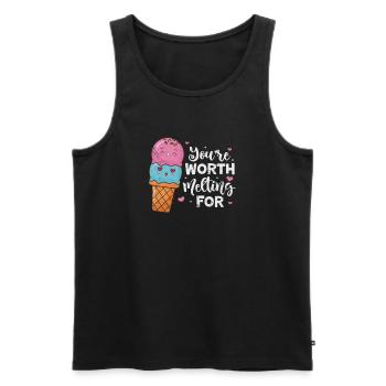 eiscreme - Men's Premium Organic Tank Top - black - Front - AI Model Male 178 light (178cm)
