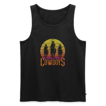 Cowboy - Männer Premium Bio Tank Top - Schwarz - Vorne - AI Model Male 178 light (178cm)