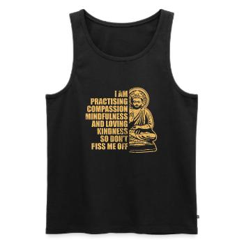 Méditation - Débardeur bio Premium Homme - noir - Devant - Michal (187cm)