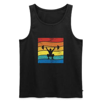 Bodybuilder - Männer Premium Bio Tank Top - Schwarz - Vorne - Michal (187cm)