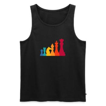 Schach Schachbrett Schachmatt Schachspieler - Männer Premium Bio Tank Top - Schwarz - Vorne - AI Model Male 178 light (178cm)