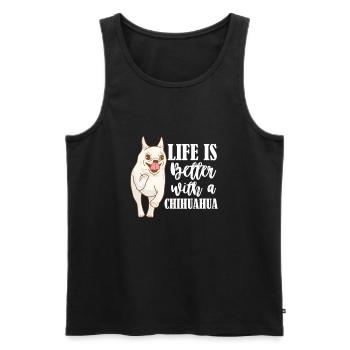 Chihuahua chien chien école chien propriétaire cadeau - Débardeur bio Premium Homme - noir - Devant - Michal (187cm)