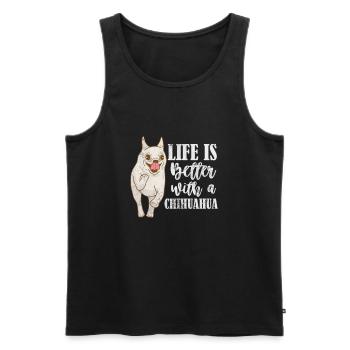 Chihuahua - Débardeur bio Premium Homme - noir - Devant - Michal (187cm)