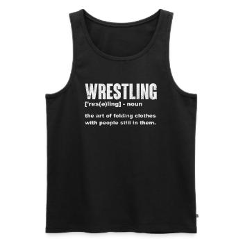 Wrestling - Männer Premium Bio Tank Top - Schwarz - Vorne - AI Model Male 178 light (178cm)