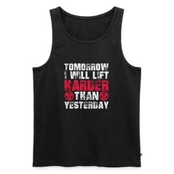 Bodybuilder - Männer Premium Bio Tank Top - Schwarz - Vorne - Michal (187cm)