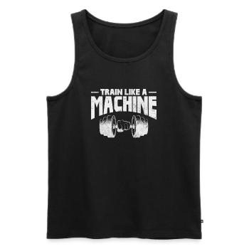 Bodybuilder - Männer Premium Bio Tank Top - Schwarz - Vorne - Michal (187cm)