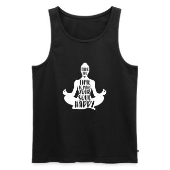 Méditation méditer Zen Yoga cadeau - Débardeur bio Premium Homme - noir - Devant - Michal (187cm)