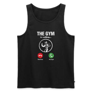 Bodybuilder - Männer Premium Bio Tank Top - Schwarz - Vorne - Michal (187cm)