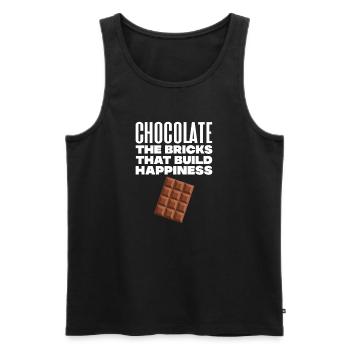 Schokolade Schoko Essen Kakao Geschenk - Männer Premium Bio Tank Top - Schwarz - Vorne - Michal (187cm)