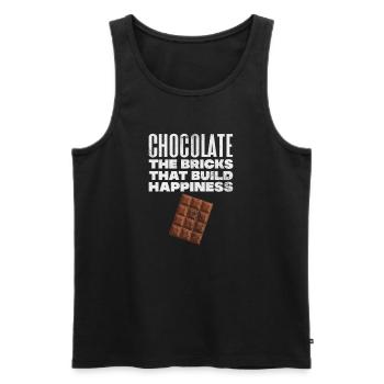 chocolat - Débardeur bio Premium Homme - noir - Devant - AI Model Male 178 light (178cm)