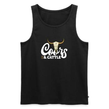 Cowboy Cowboystiefel Western Geschenk - Männer Premium Bio Tank Top - Schwarz - Vorne - Michal (187cm)