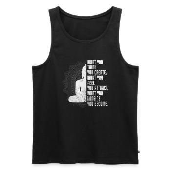 Meditation - Men's Premium Organic Tank Top - black - Front - Michal (187cm)