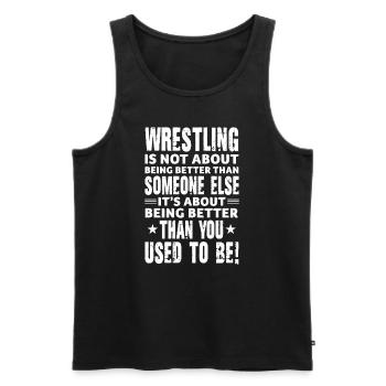 Lutteur lutteur Fight Wrestling Ringer cadeau - Débardeur bio Premium Homme - noir - Devant - Michal (187cm)