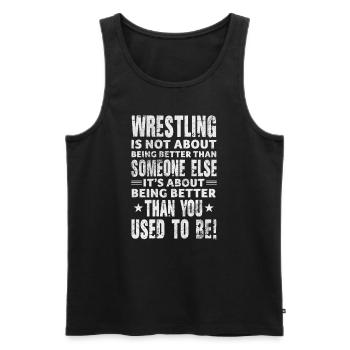 Wrestling - Männer Premium Bio Tank Top - Schwarz - Vorne - AI Model Male 178 light (178cm)