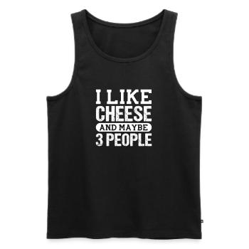 Cheese Cheesecake Food Gift - Men's Premium Organic Tank Top - black - Front - Michal (187cm)