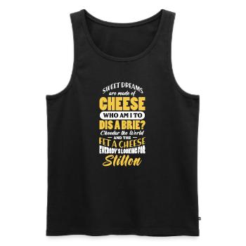 Cheese Cheesecake Food Gift - Men's Premium Organic Tank Top - black - Front - Michal (187cm)