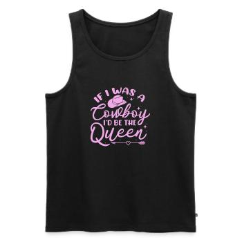 Cowboy Cowboystiefel Western Geschenk - Männer Premium Bio Tank Top - Schwarz - Vorne - Michal (187cm)