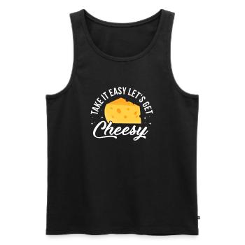Cheese Cheesecake Food Gift - Men's Premium Organic Tank Top - black - Front - Michal (187cm)