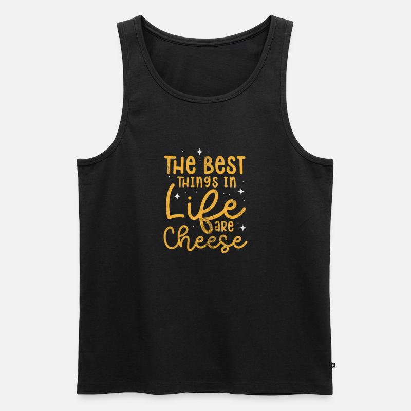 Käse - Männer Premium Bio Tank Top - Schwarz