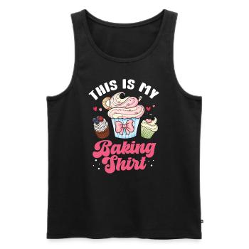 Cupcake Muffin Backen Geschenk - Männer Premium Bio Tank Top - Schwarz - Vorne - Michal (187cm)