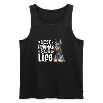 Doberman chien chiens cadeau pour animaux de compagnie - Débardeur bio Premium Homme - noir - Devant - Michal (187cm)