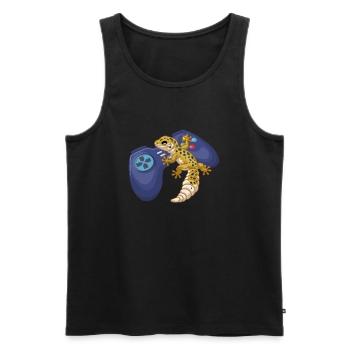Gecko Salamander Lizard Reptile Gift - Men's Premium Organic Tank Top - black - Front - Michal (187cm)