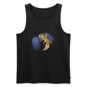 Gecko - Men's Premium Organic Tank Top - black - Front - Michal (187cm)