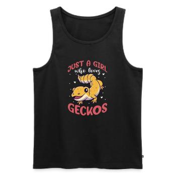 Gecko Salamander Lizard Reptile Gift - Men's Premium Organic Tank Top - black - Front - Michal (187cm)