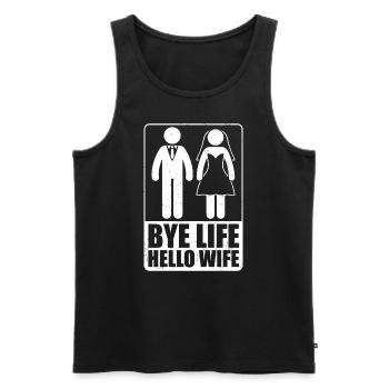 Junggeselle Jungesellenabschied - Männer Premium Bio Tank Top - Schwarz - Vorne - AI Model Male 178 light (178cm)