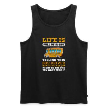 Busfahrer - Männer Premium Bio Tank Top - Schwarz - Vorne - AI Model Male 178 light (178cm)