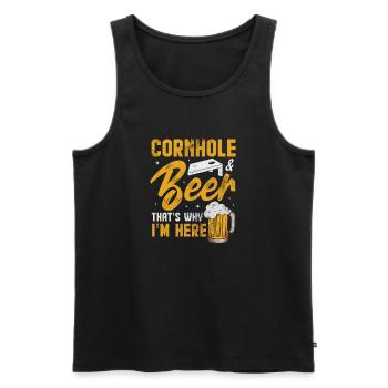 Cornhole - Männer Premium Bio Tank Top - Schwarz - Vorne - AI Model Male 178 light (178cm)