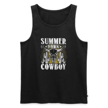 Cow-boy - Débardeur bio Premium Homme - noir - Devant - Michal (187cm)