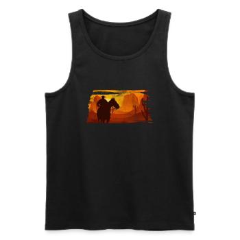 Cow-boy - Débardeur bio Premium Homme - noir - Devant - Michal (187cm)