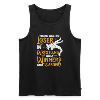 Wrestling - Männer Premium Bio Tank Top - Schwarz - Vorne - AI Model Male 178 light (178cm)