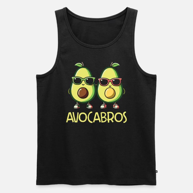 Avocado Guacamole Vegan Geschenk - Männer Premium Bio Tank Top - Schwarz