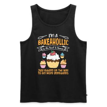 Baker - Men's Premium Organic Tank Top - black - Front - AI Model Male 178 light (178cm)