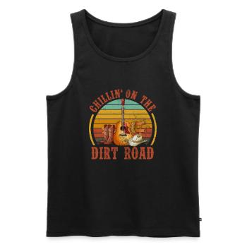 Country - Men's Premium Organic Tank Top - black - Front - AI Model Male 178 light (178cm)