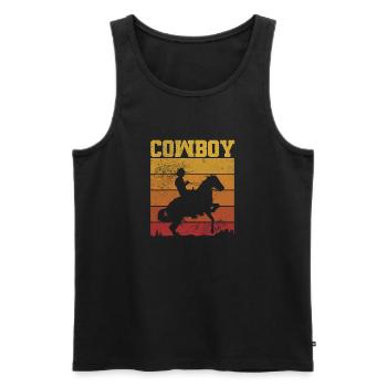 Cowboy - Männer Premium Bio Tank Top - Schwarz - Vorne - AI Model Male 178 light (178cm)