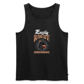 Doberman chien chiens cadeau pour animaux de compagnie - Débardeur bio Premium Homme - noir - Devant - Michal (187cm)