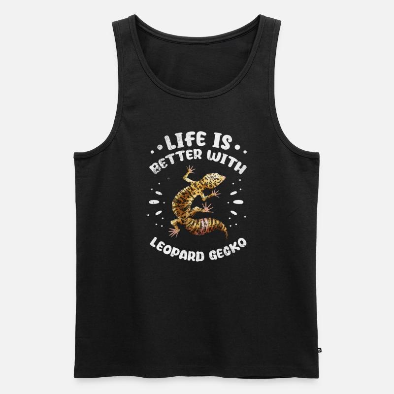 Gecko - Männer Premium Bio Tank Top - Schwarz