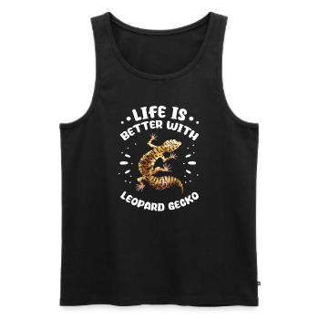 Gecko Salamander Lizard Reptile Gift - Men's Premium Organic Tank Top - black - Front - Michal (187cm)