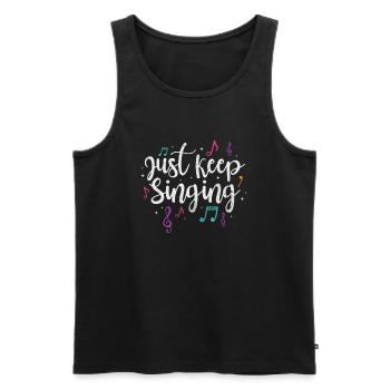 Sänger - Männer Premium Bio Tank Top - Schwarz - Vorne - AI Model Male 178 light (178cm)