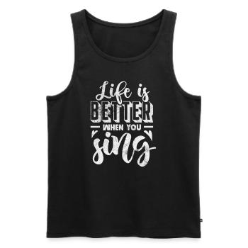 Sänger - Männer Premium Bio Tank Top - Schwarz - Vorne - AI Model Male 178 light (178cm)