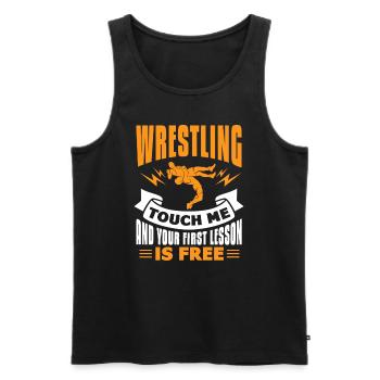 Lutteur lutteur Fight Wrestling Ringer cadeau - Débardeur bio Premium Homme - noir - Devant - Michal (187cm)