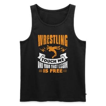 Wrestling - Männer Premium Bio Tank Top - Schwarz - Vorne - AI Model Male 178 light (178cm)