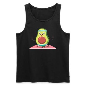 Avocat Guacamole Vegan Cadeau - Débardeur bio Premium Homme - noir - Devant - AI Model Male 178 light (178cm)
