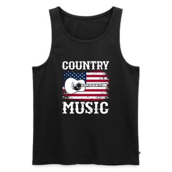 Cadeau de musique country country music - Débardeur bio Premium Homme - noir - Devant - Michal (187cm)
