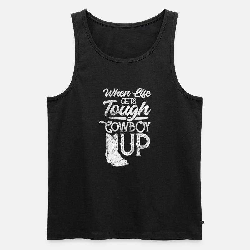 Cowboy - Männer Premium Bio Tank Top - Schwarz
