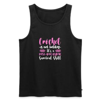 Crochet Knitting Sewing Seamstress Gift - Men's Premium Organic Tank Top - black - Front - AI Model Male 178 light (178cm)